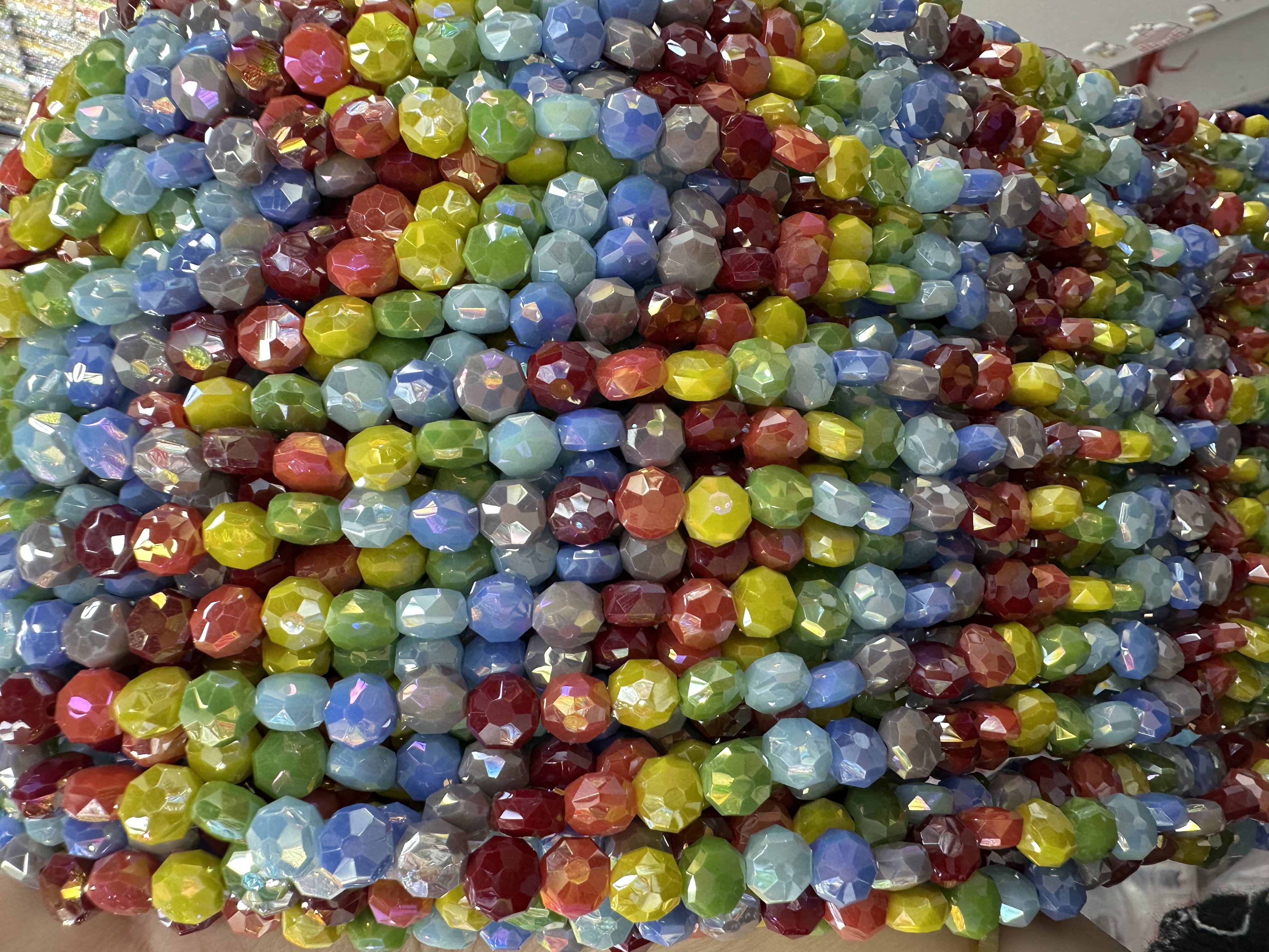 手工DIY饰品配件手机链项链手链DIY配件彩虹珠玻璃珠水晶饰品配件细节图