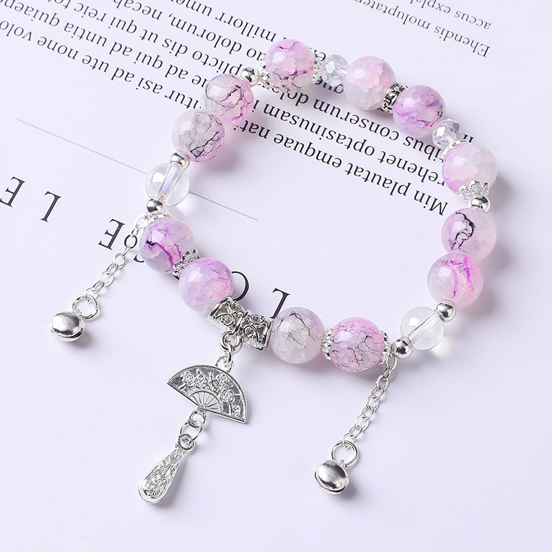 碎花蝴蝶手链ins小众琉璃手串送闺蜜好友学生党高颜值礼物女