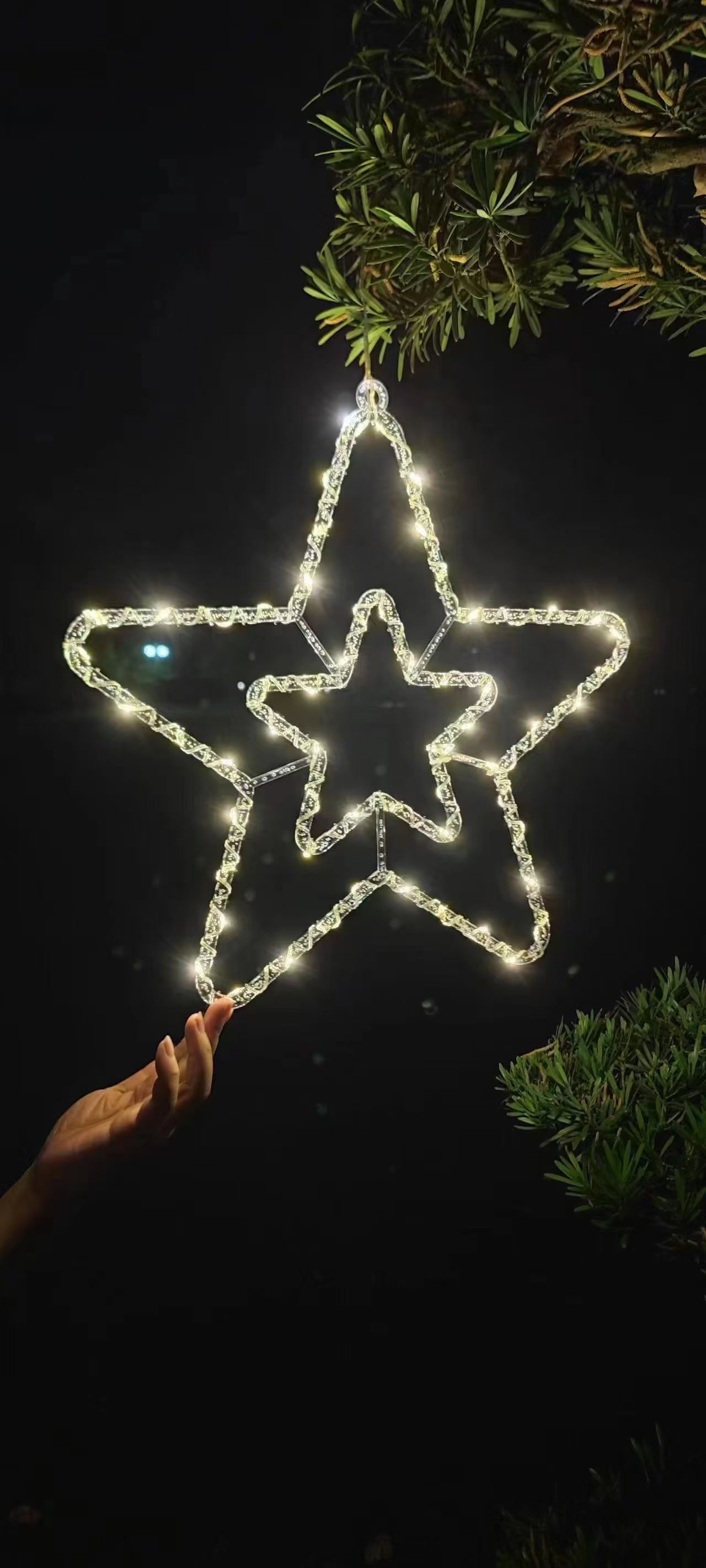 圣诞户外地插卡通彩灯装饰跨境造型灯雪花是圣诞老人 插电款