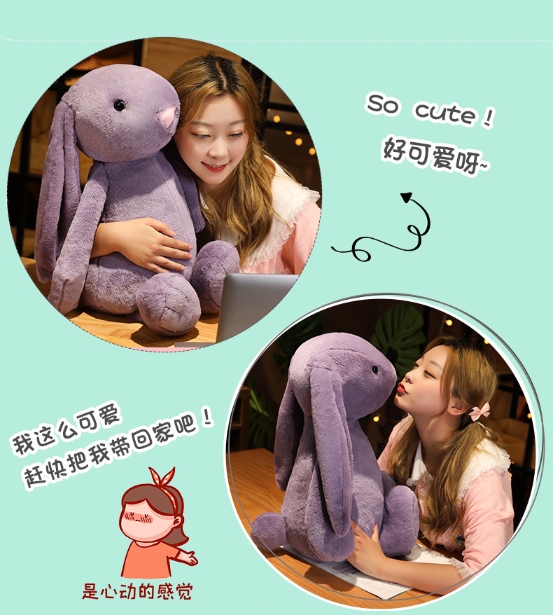 Cute long-eared rabbit plush toys, popular Easter rabbit dolls, ear-hanging figurines, girls' stuffed dolls detail image 7