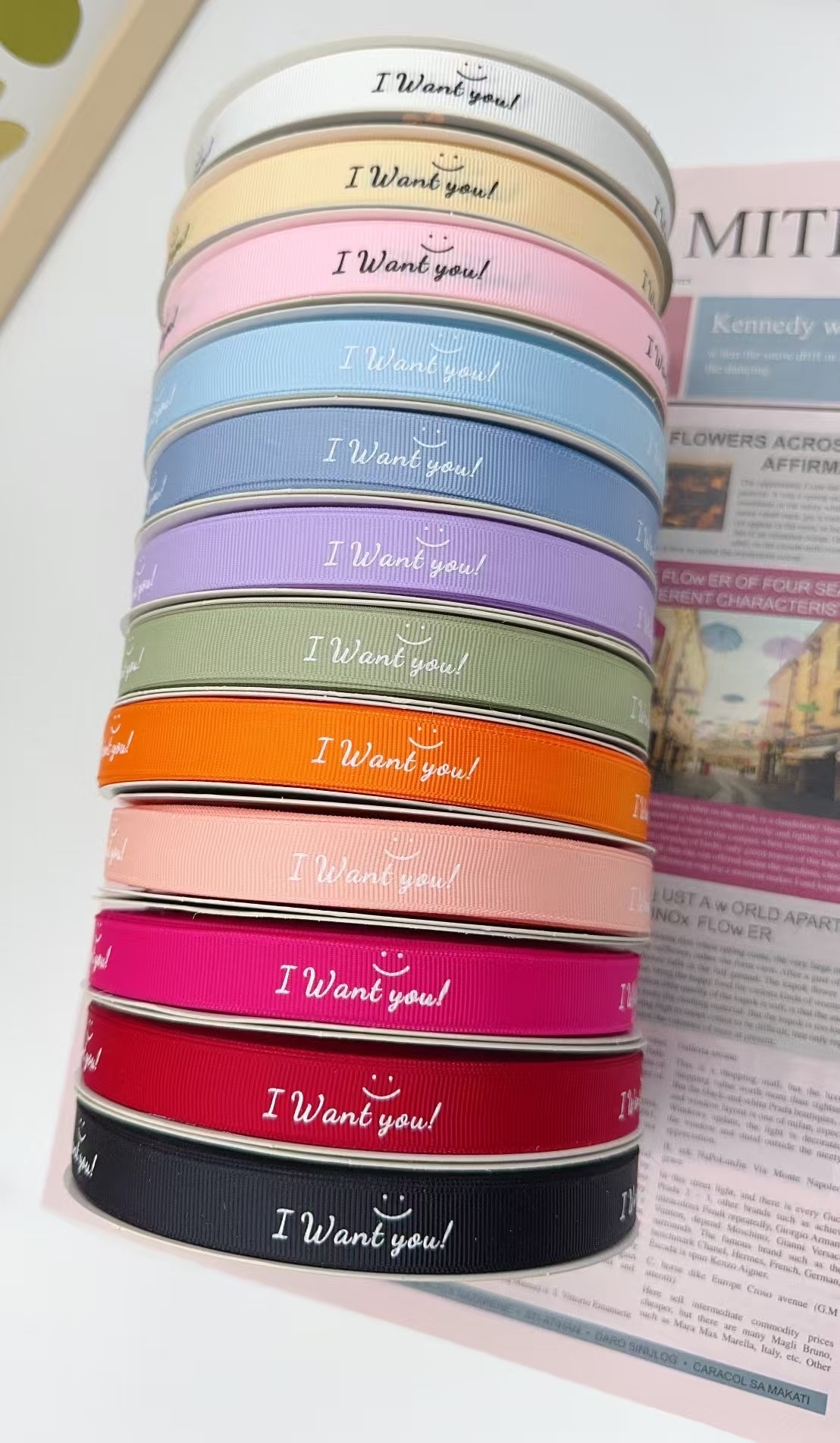 丝带定制logo缎带绸带印字定做蛋糕装饰彩带花店花束手腕稠带订制织带