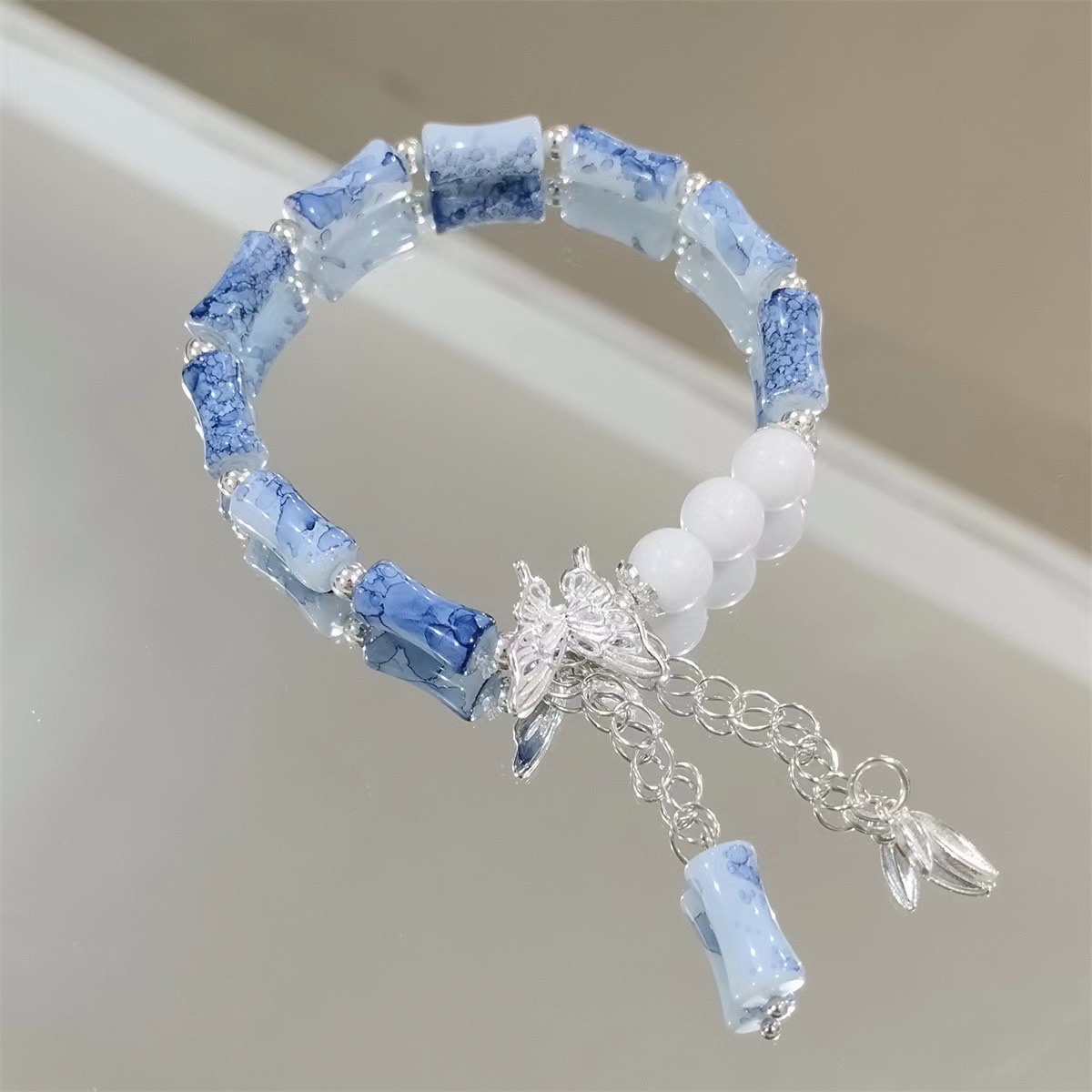 The same style of cross-border bamboo ink butterfly new Chinese-style bracelet on Xiaohongshu is a versatile best friend style for students, couples and best friends who have just landed details Picture