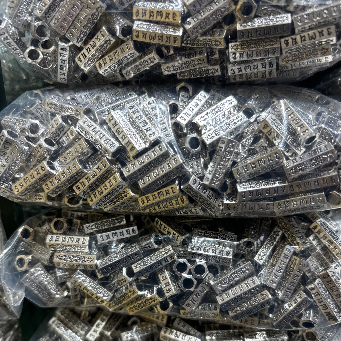 古银管珠桶珠管柱直筒珠复古diy藏银配件隔珠饰品材料手串手链产品图