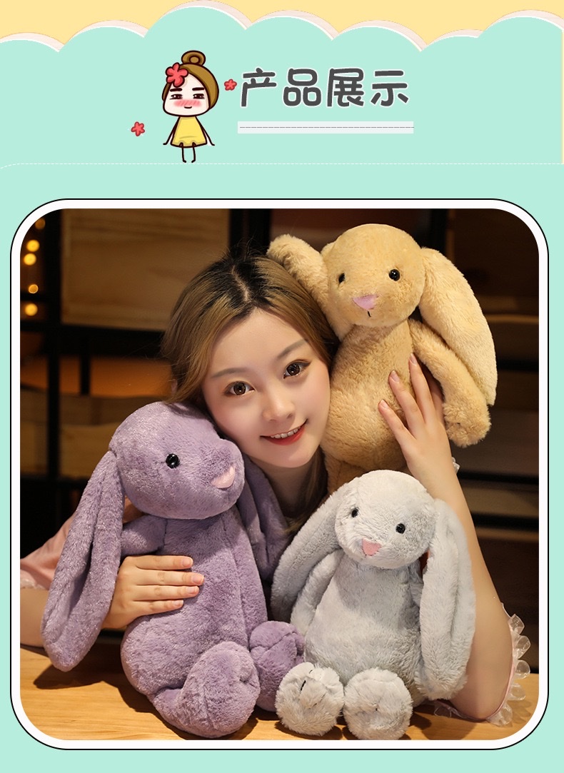 Cute long-eared rabbit plush toys, popular Easter rabbit dolls, ear-hanging figurines, girls' stuffed dolls detail image 6