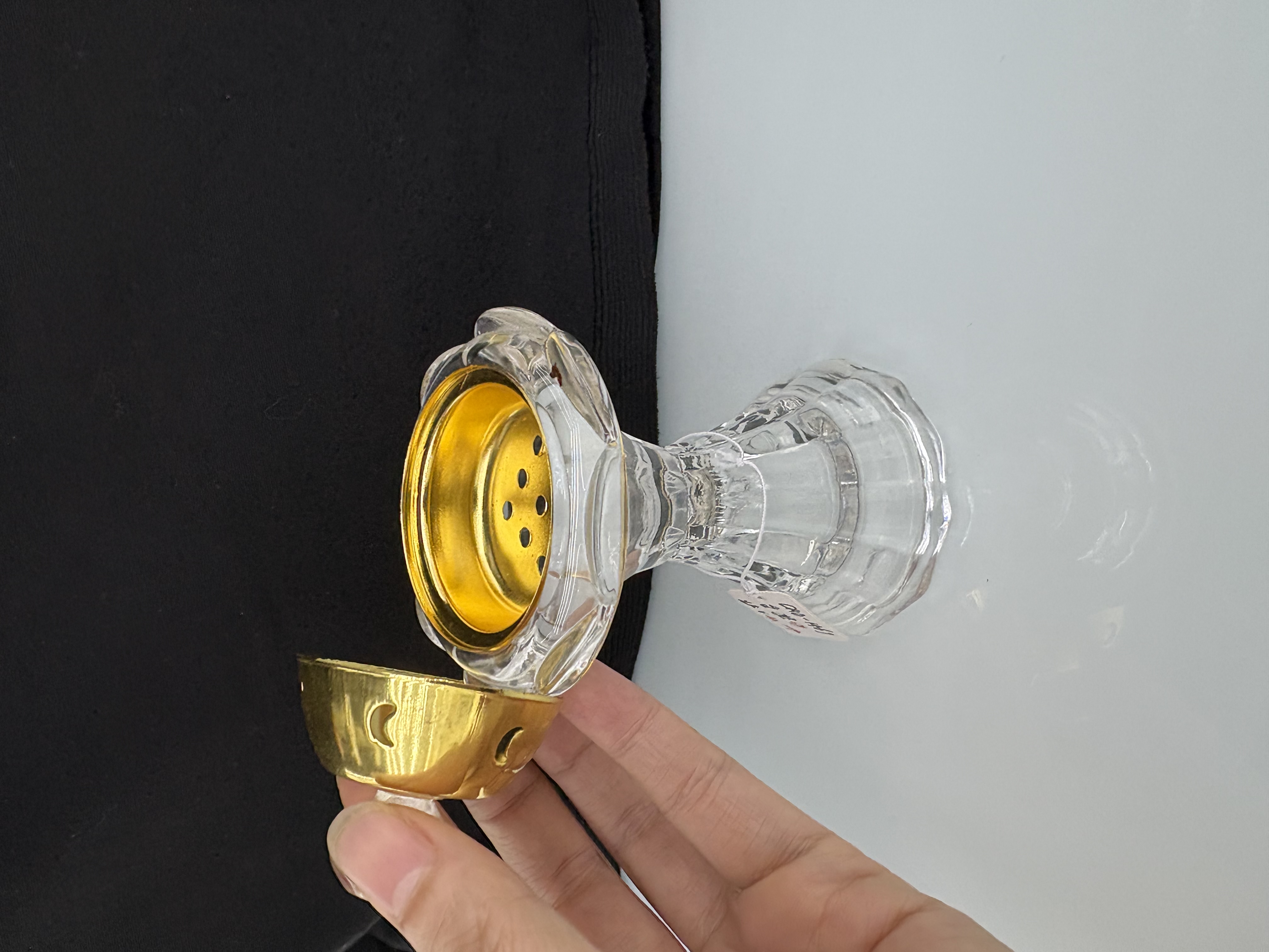 Middle Eastern crystal incense burner and glass wax table ornaments details Picture