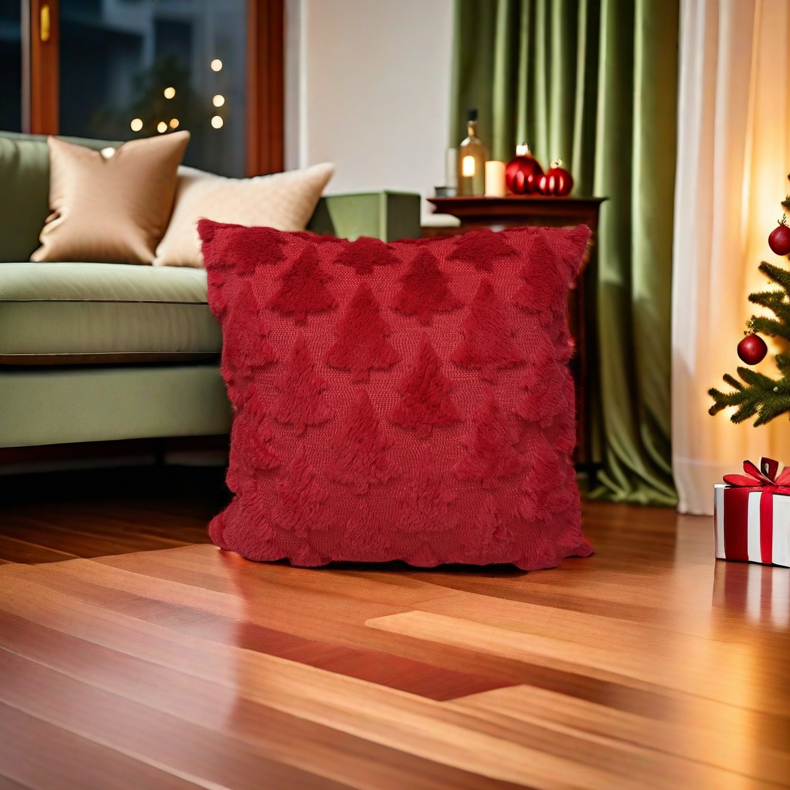 Christmas pillowcases, cushions, corduroy throw pillows, soft and comfortable home decorations, essential items for living rooms and bedrooms detail image 2