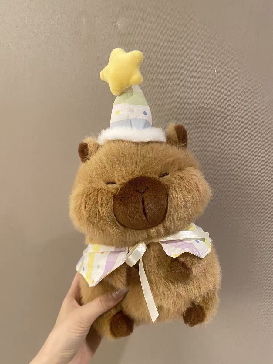 The popular Kapibala plush toy pendants, keychains, backpack decorations, dolls, claw machines, toys, small gifts, plush toys, children's toys, creative toys, and electric toys