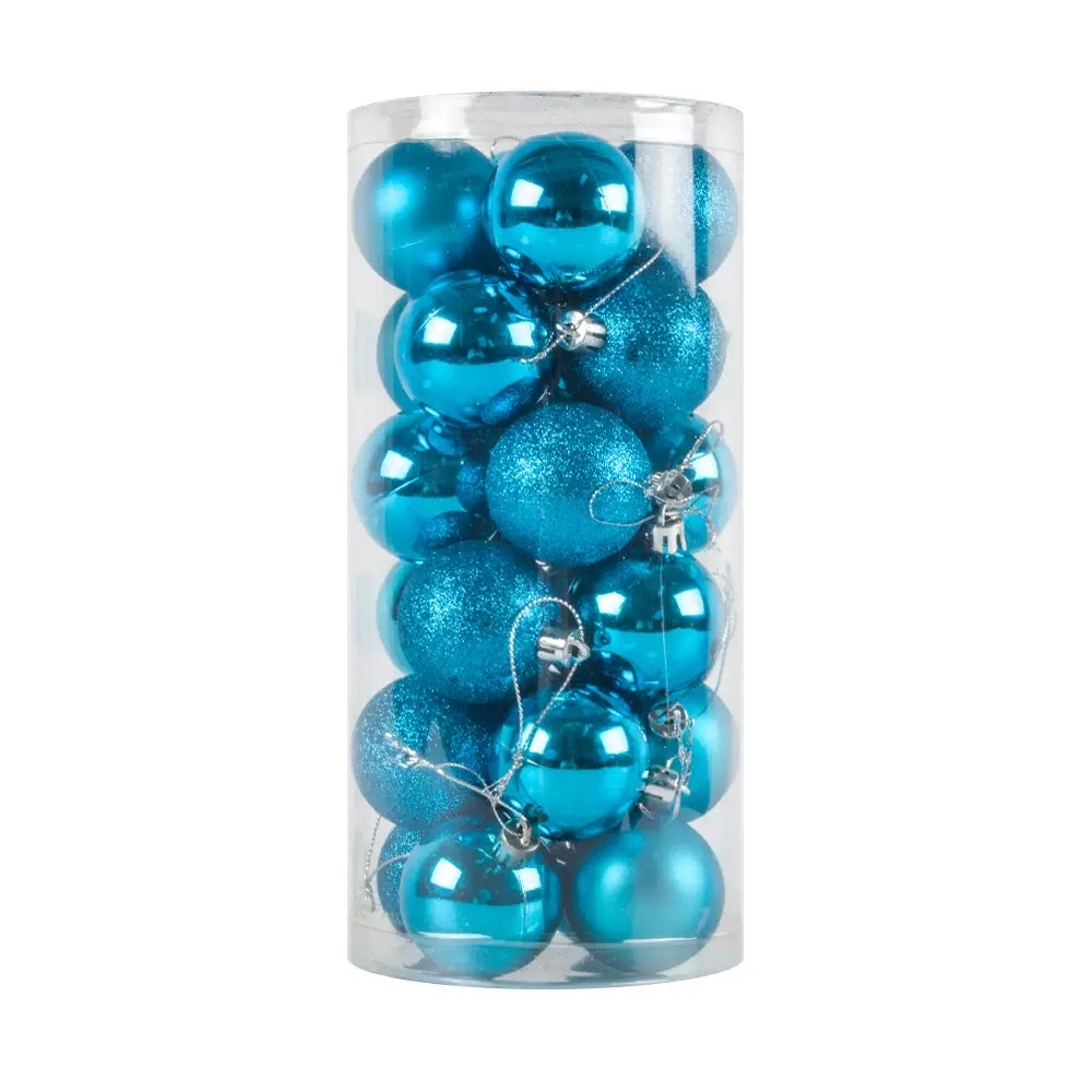 圣诞球 工厂 3/4/6/8cm圣诞球套装彩球挂件塑料电镀球圣诞树装饰详情图7