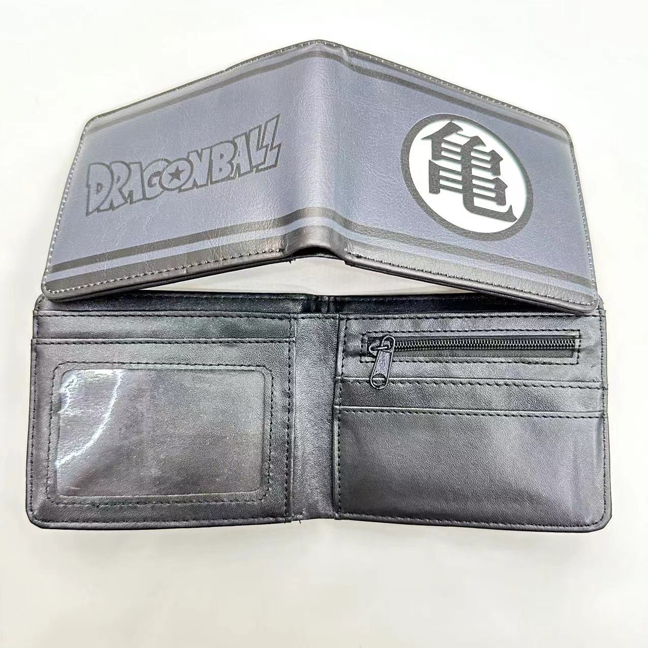 日系动漫七龙珠短款对折钱包 超级赛亚人 悟空彩色印刷PU皮零钱包详情图2