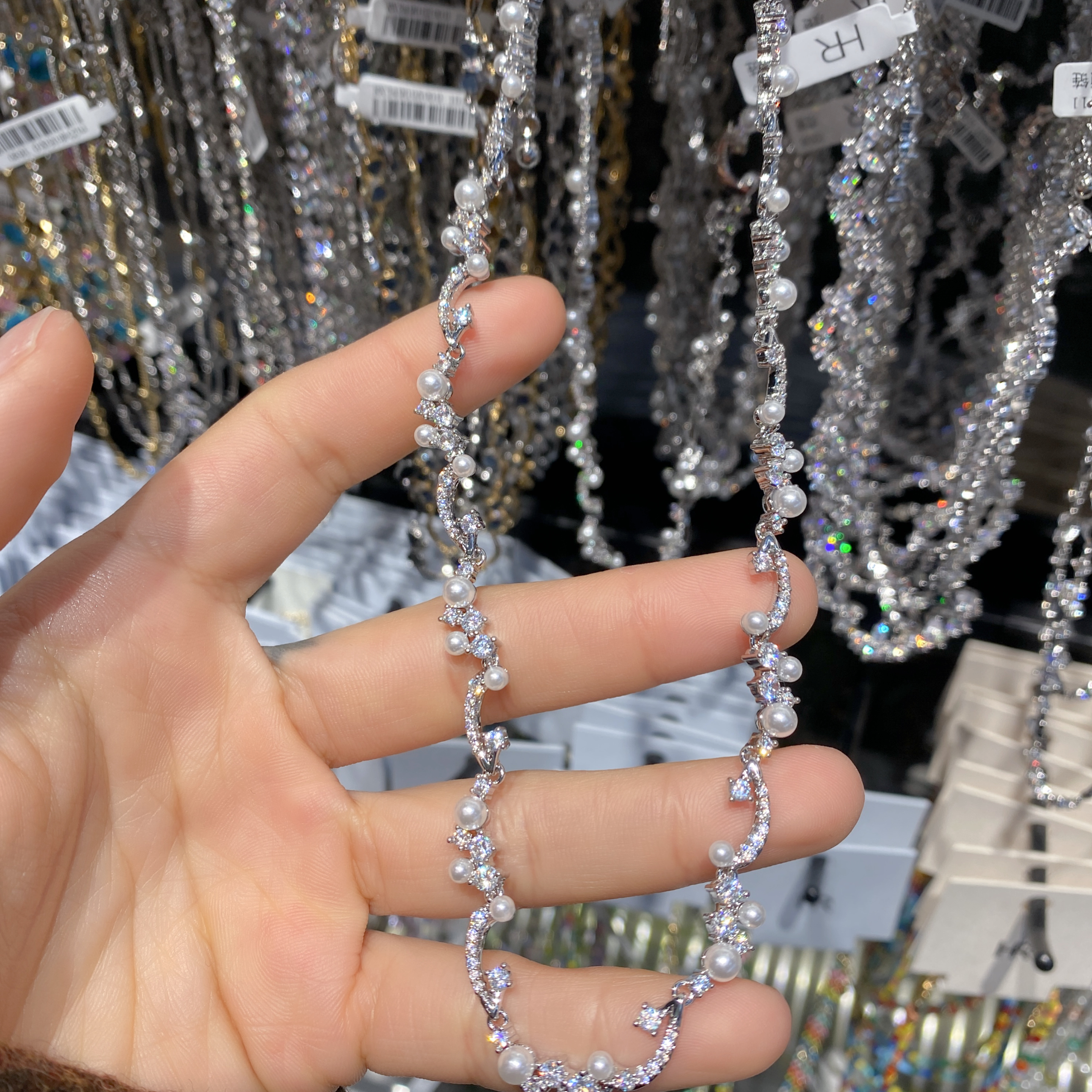 中东合金吊坠天然珍珠项链 珍珠链饰品 精致女士首饰 优雅珍珠吊坠项链项链珍珠项链