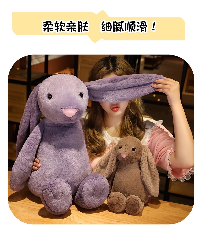 Cute long-eared rabbit plush toys, popular Easter rabbit dolls, ear-hanging figurines, girls' stuffed dolls detail image 9