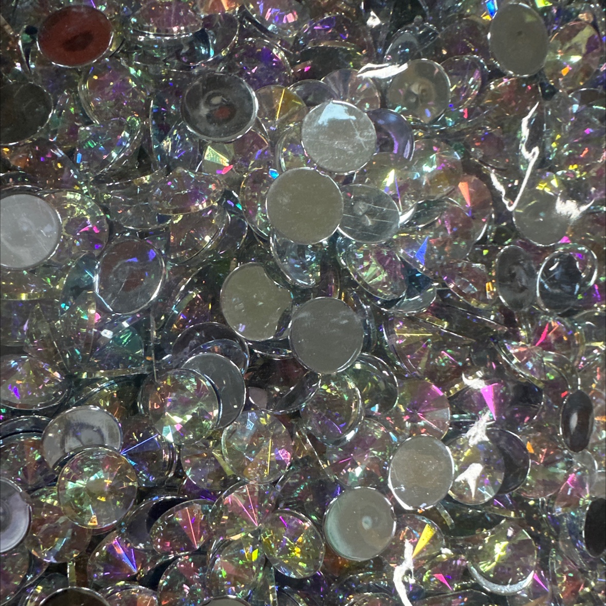 厂里直销 仿台亚克力钻发饰配件 精致手工制作 平底卫星面ab 彩 颜色多选 洋气时尚 脸贴美甲发饰