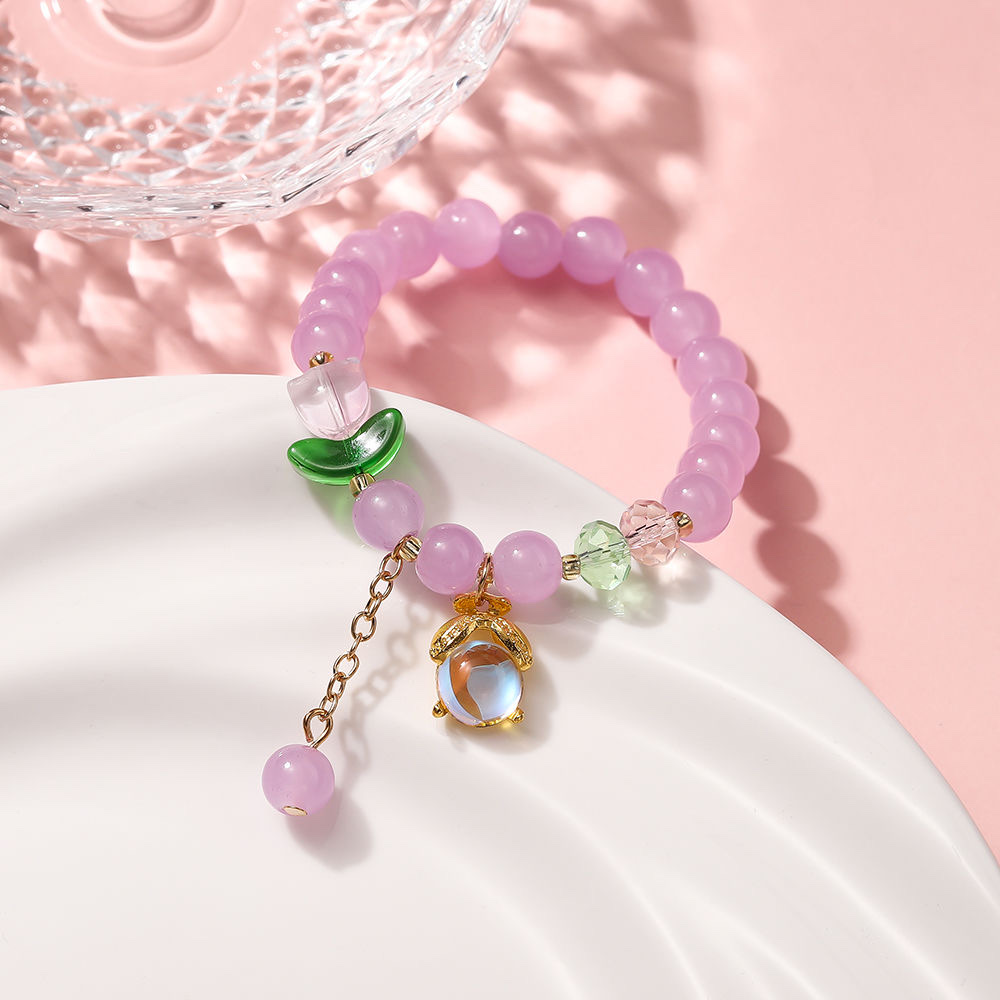 水晶手链闪耀光泽 高档水晶手串时尚女士饰品 精致手链独特设计款细节图