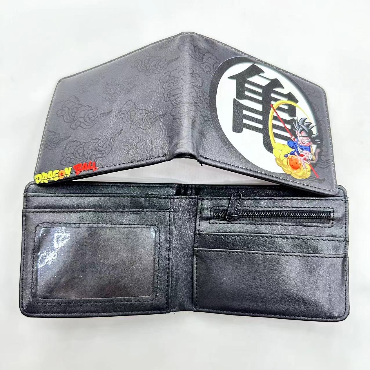日系动漫七龙珠短款对折钱包 超级赛亚人 悟空彩色印刷PU皮零钱包详情图4