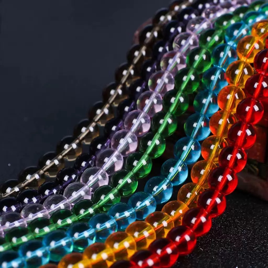 厂家直供 玻璃珠散珠diy饰品配件彩色琉璃珠4-14mm15色现货批发细节图