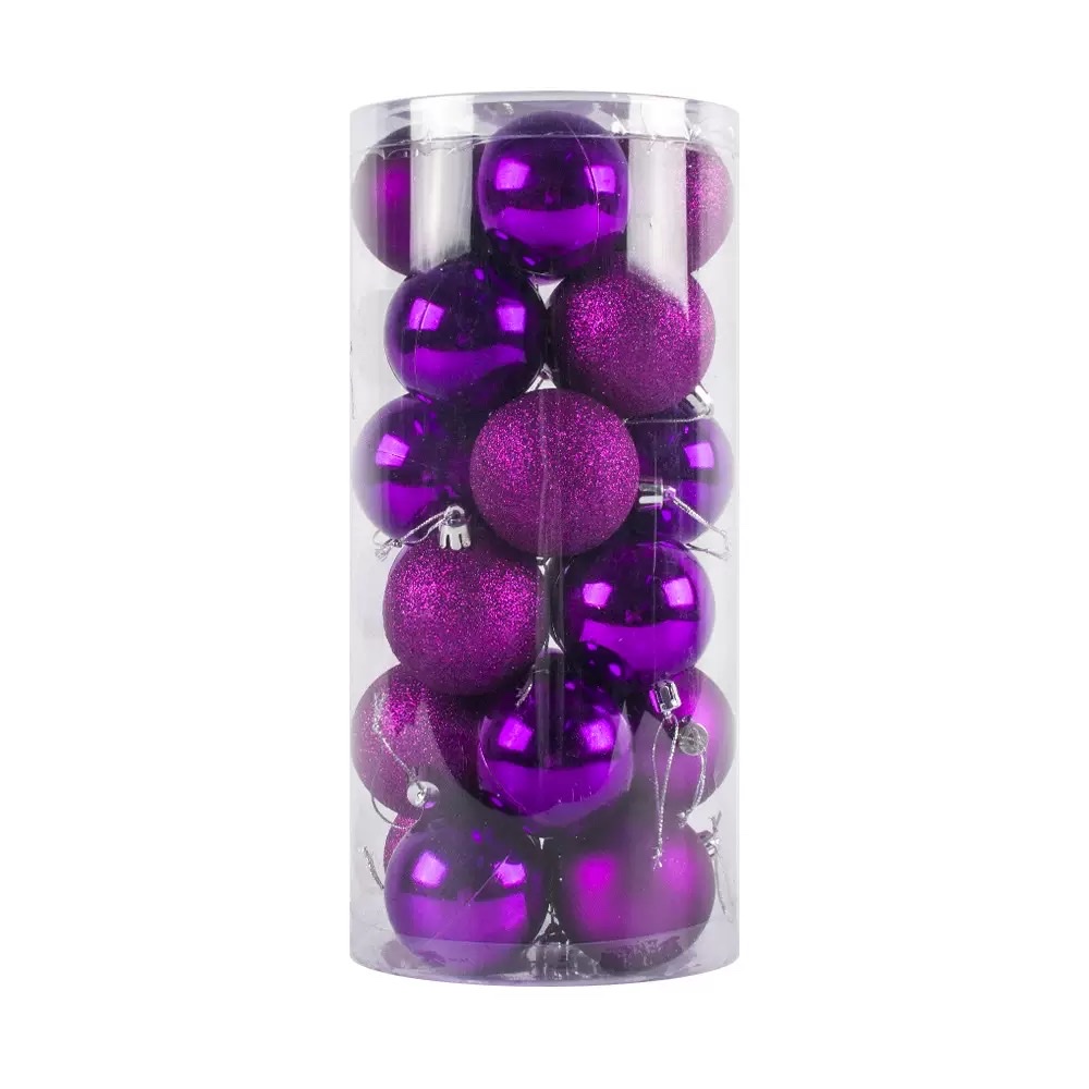 圣诞球 工厂 3/4/6/8cm圣诞球套装彩球挂件塑料电镀球圣诞树装饰详情图12