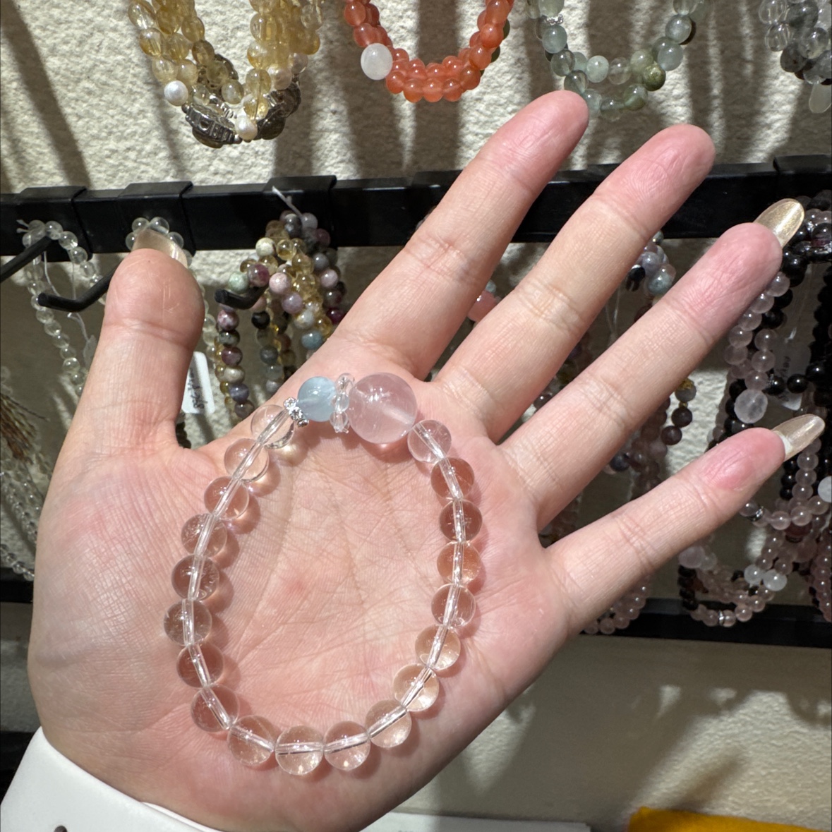 朱砂十八籽水晶手串 佩戴佳品 手链饰品 佛珠手串 男女通用款细节图