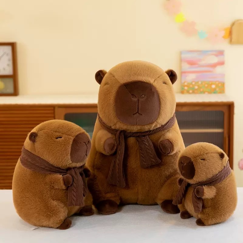 French fries, backpack, scarf, Kapibara doll, stretchable nasal capybara, plush toy doll, cute and ugly guinea pig detail image 2