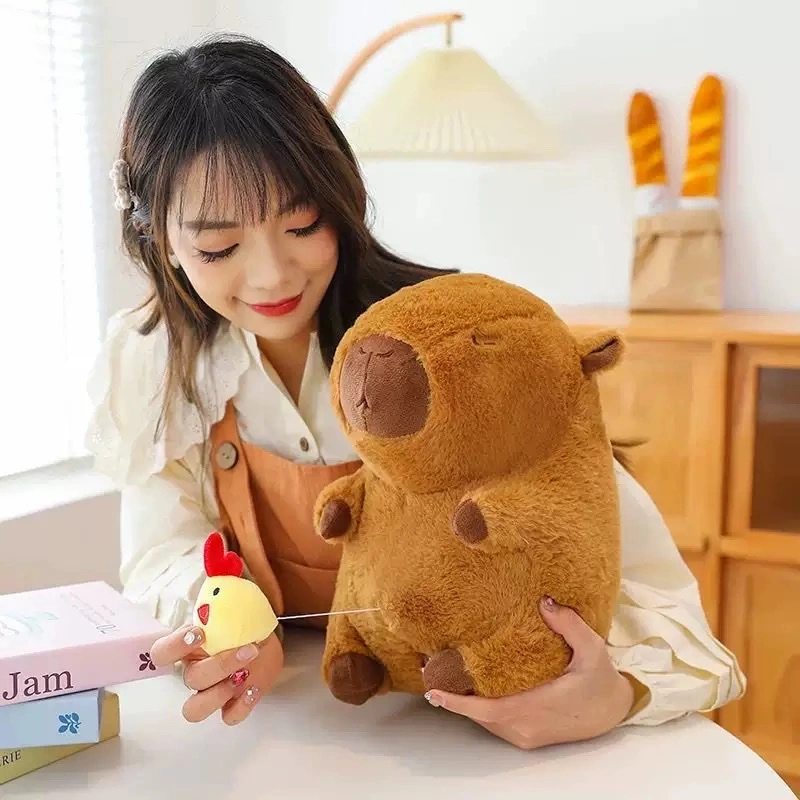 French fries, backpack, scarf, Kapibara doll, stretchable nasal capybara, plush toy doll, cute and ugly guinea pig detail image 7