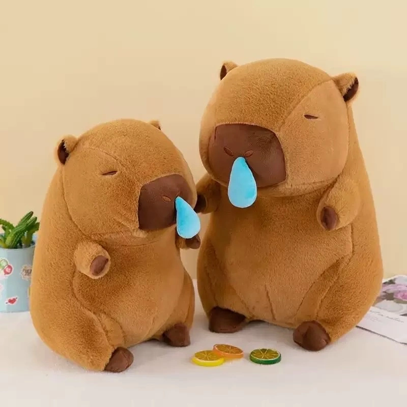 French fries, backpack, scarf, Kapibara doll, stretchable nasal capybara, plush toy doll, cute and ugly guinea pig detail image 1