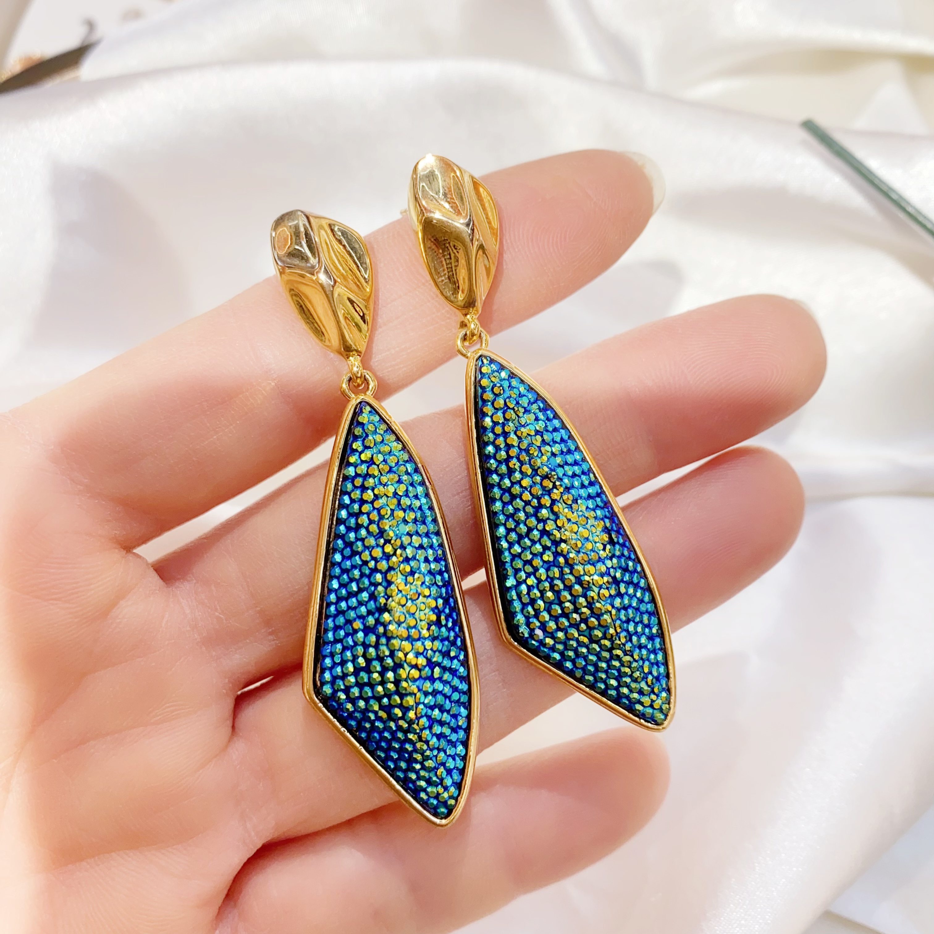 磨砂玫瑰金耳钉 高级感耳环 饰品 简约时尚耳饰 精致女士首饰品新款详情图2