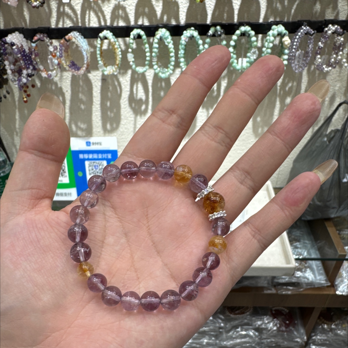 朱砂水晶手串十八籽手链 男女款饰品 时尚佩饰手腕装饰品水晶手串