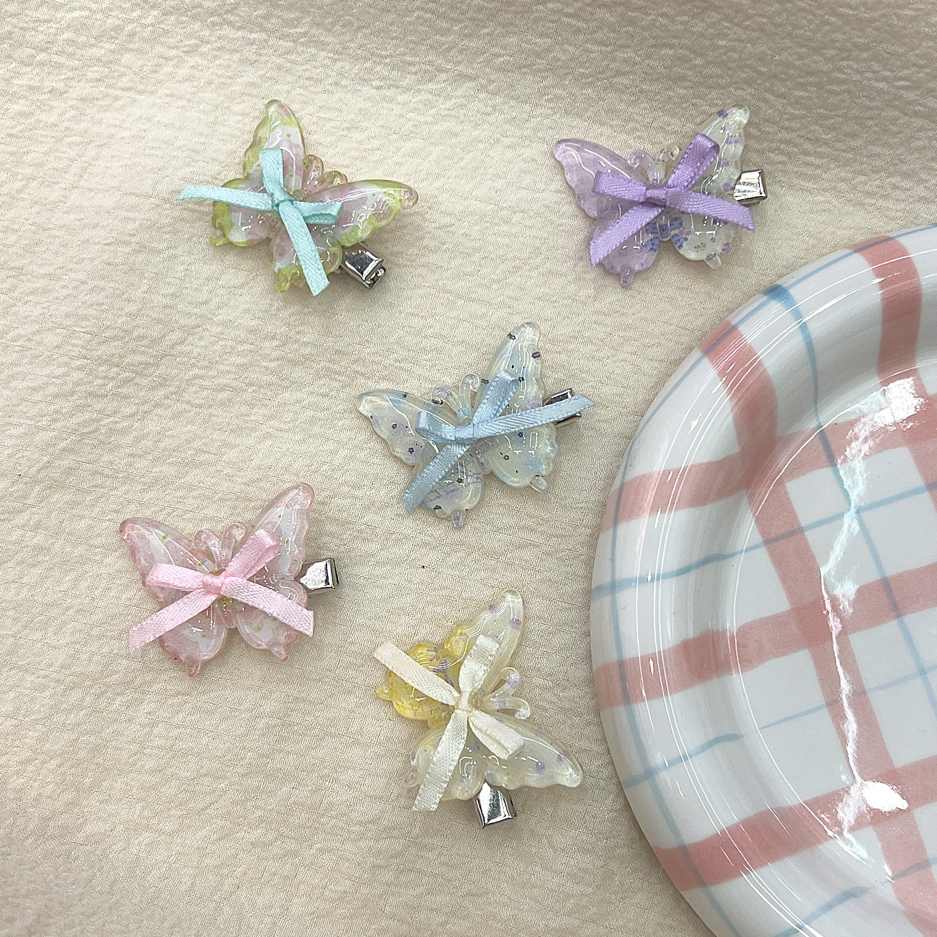 蝴蝶结发夹抓夹批发 时尚女士头饰 发饰套装 优雅气质发夹抓夹精美装饰品细节图