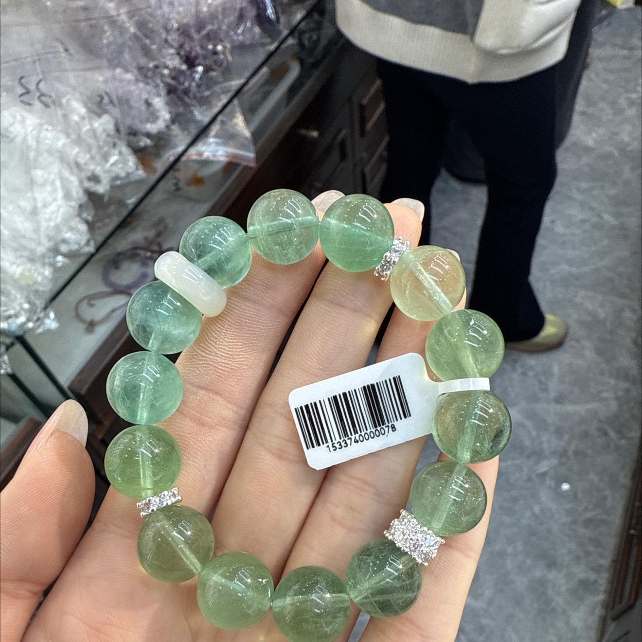 诸暨珍珠天然珍珠链 平洲玉器街设计 链条脚链 玉石饰品 珍珠玉链独特风格产品图