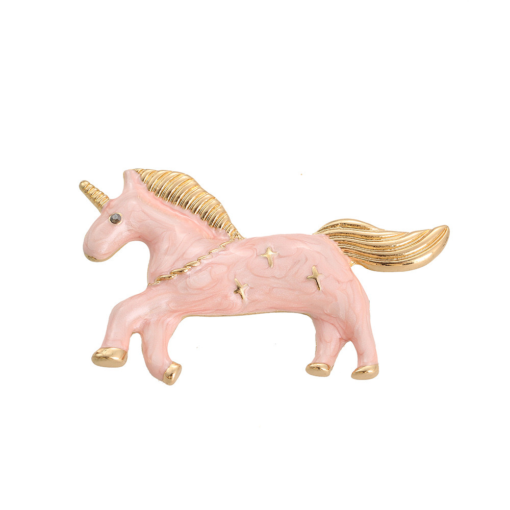 A simple and individual enamel oil drip macaron-colored unicorn pony brooch and delicate girlish corsage from Japan and South Korea detail image 3