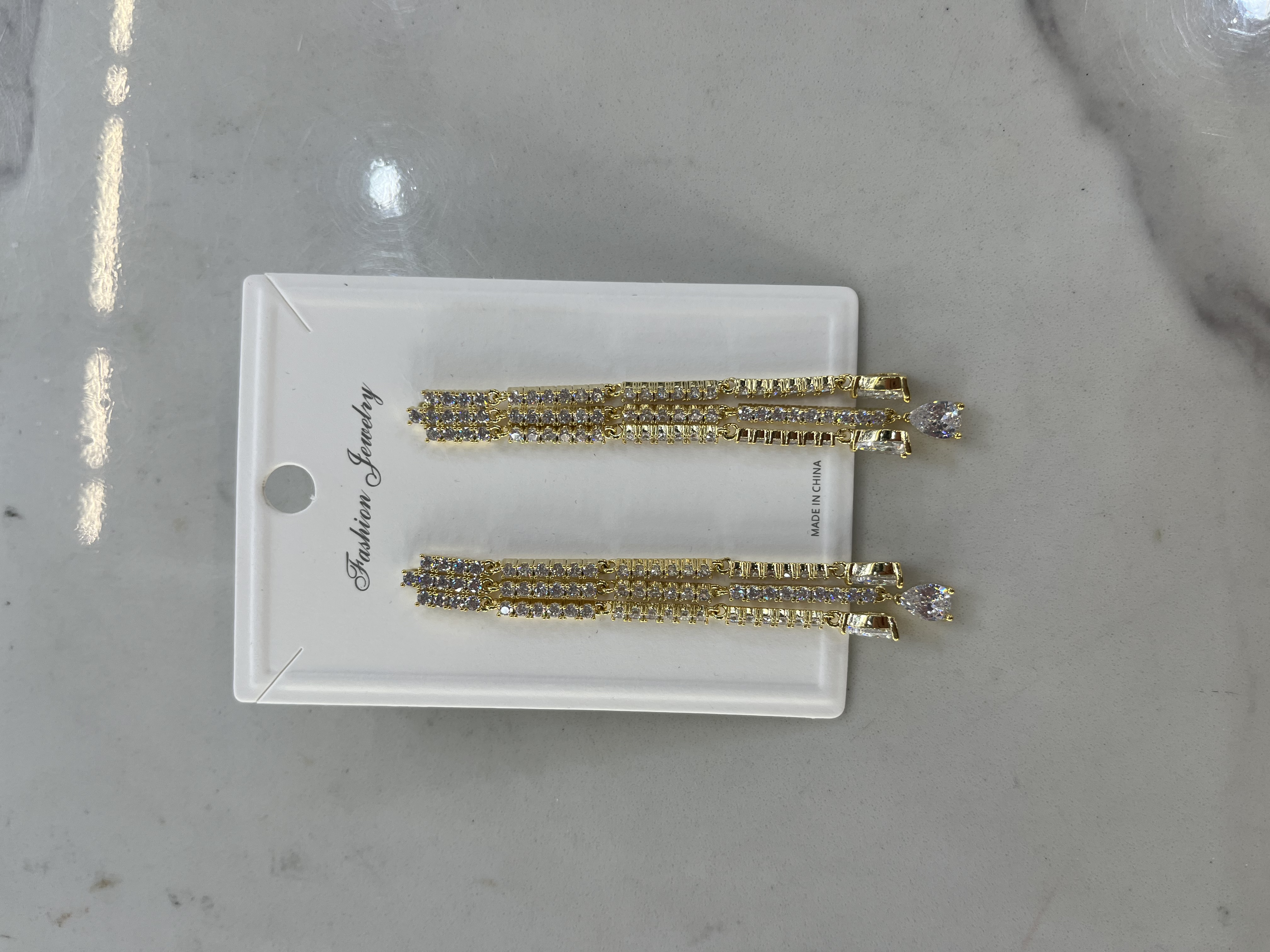 金色流苏 高级感耳环 韩版时尚耳饰 饰品女士 优雅水滴耳环