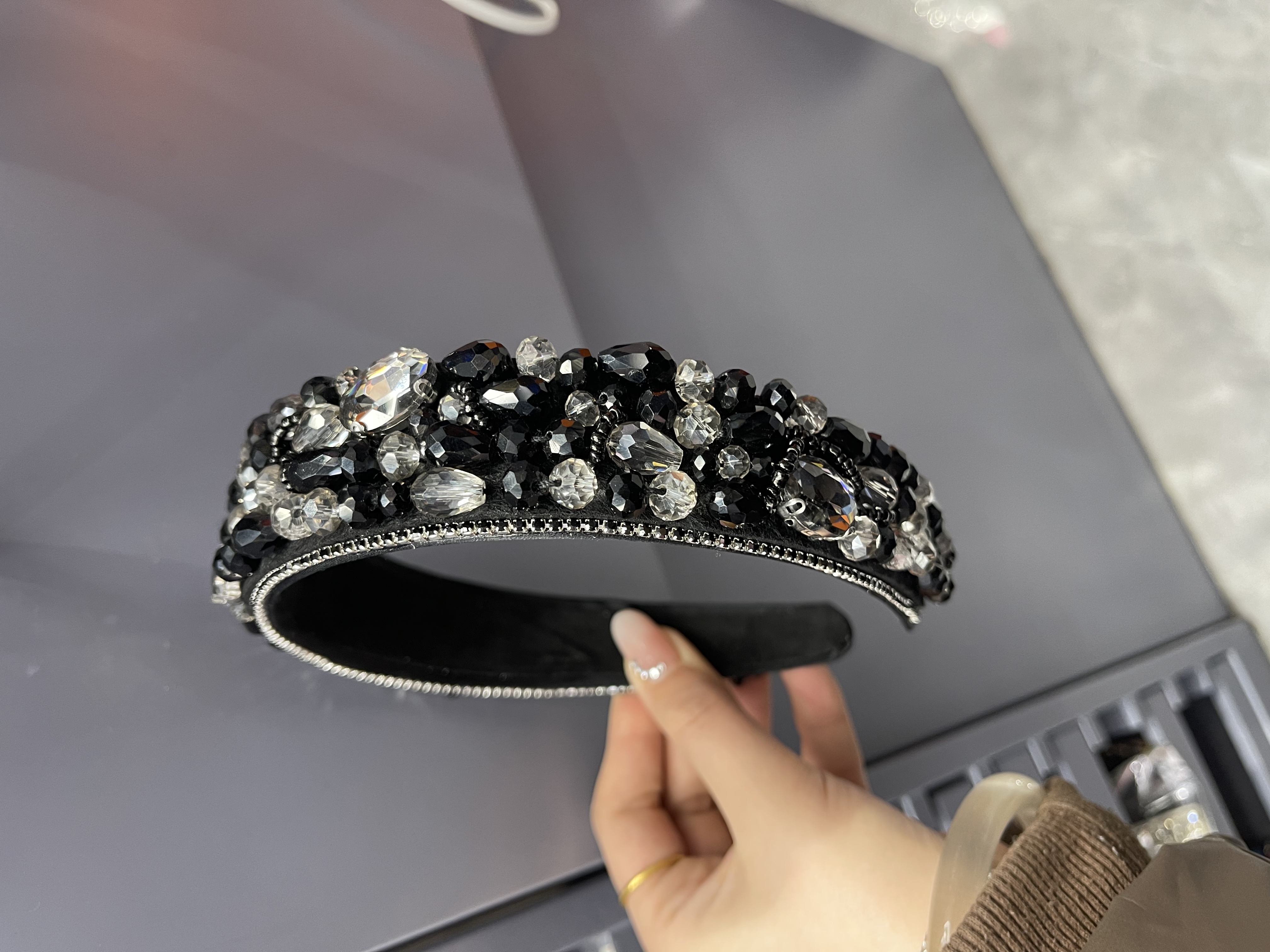 水晶发箍女士韩版拼接发夹 发卡时尚优雅闪耀头饰详情图2