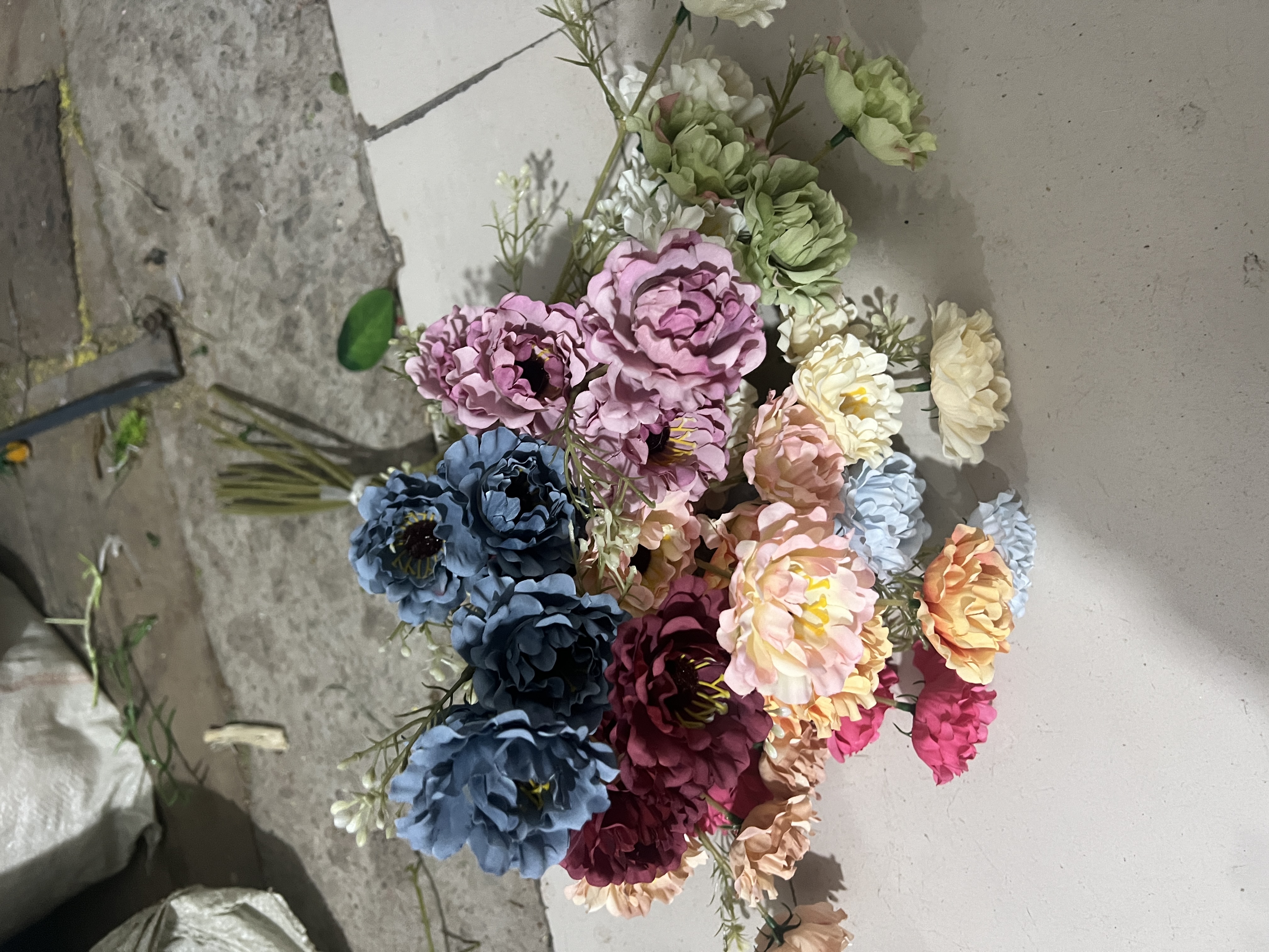 滕条挂壁绢花假花装饰 仿真花手工DIY材料包 苔藓制作工艺品家居装饰品仿真花详情图4