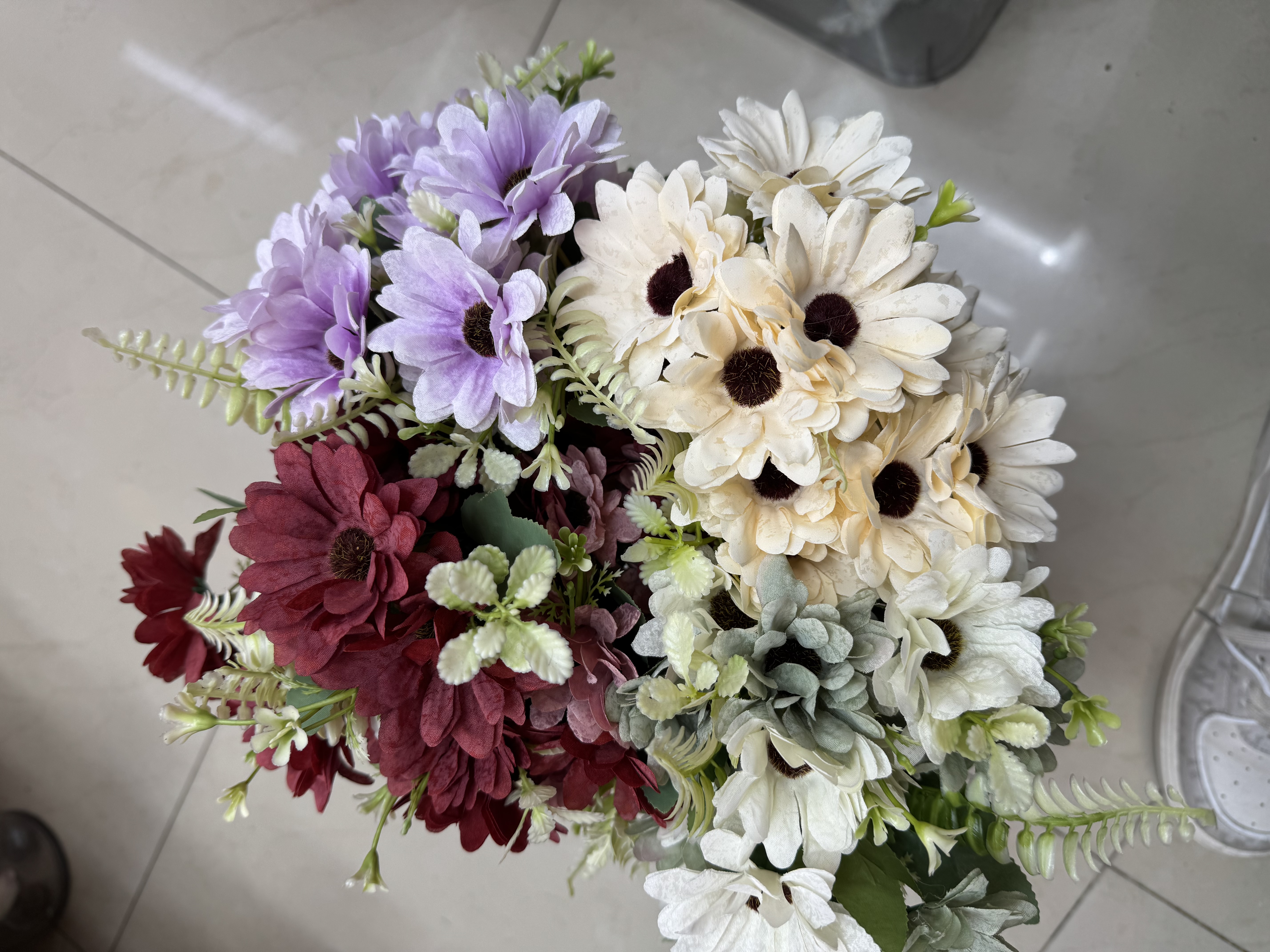 菊花藤居家装饰艺术品 假花仿真花高级感 祭祀用品 逼真仿真花朵 美丽假花装点家居仿真花