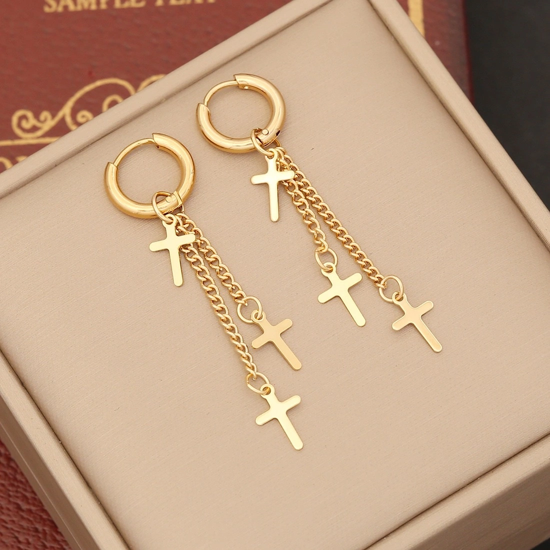 New cross-border stainless steel long chain earrings, long tassel stud earrings, personalized and elegant, versatile chanel-style earrings and accessories detail image 10
