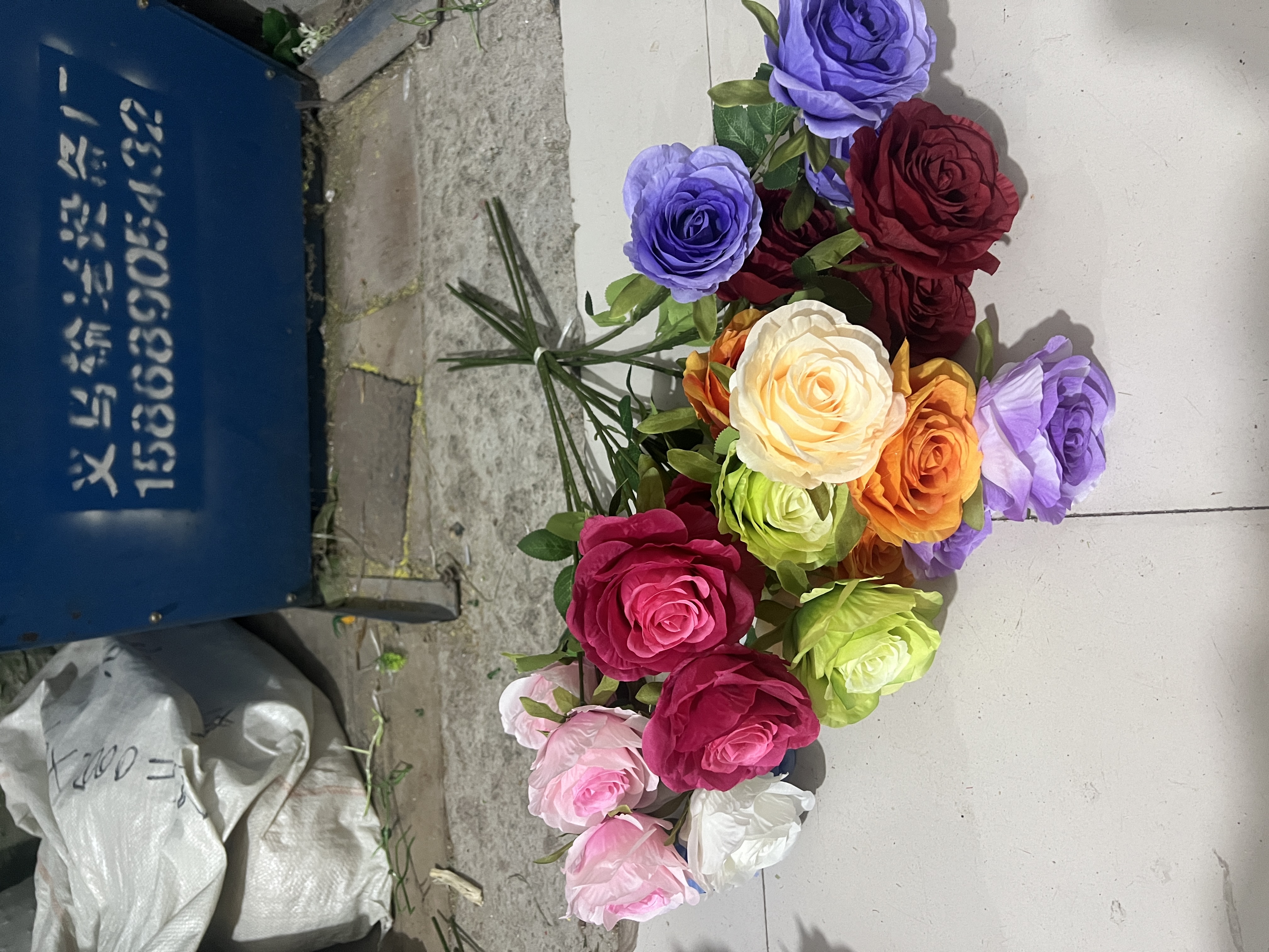 滕条挂壁绢花假花装饰 仿真花手工DIY材料包 苔藓制作工艺品家居装饰品仿真花产品图