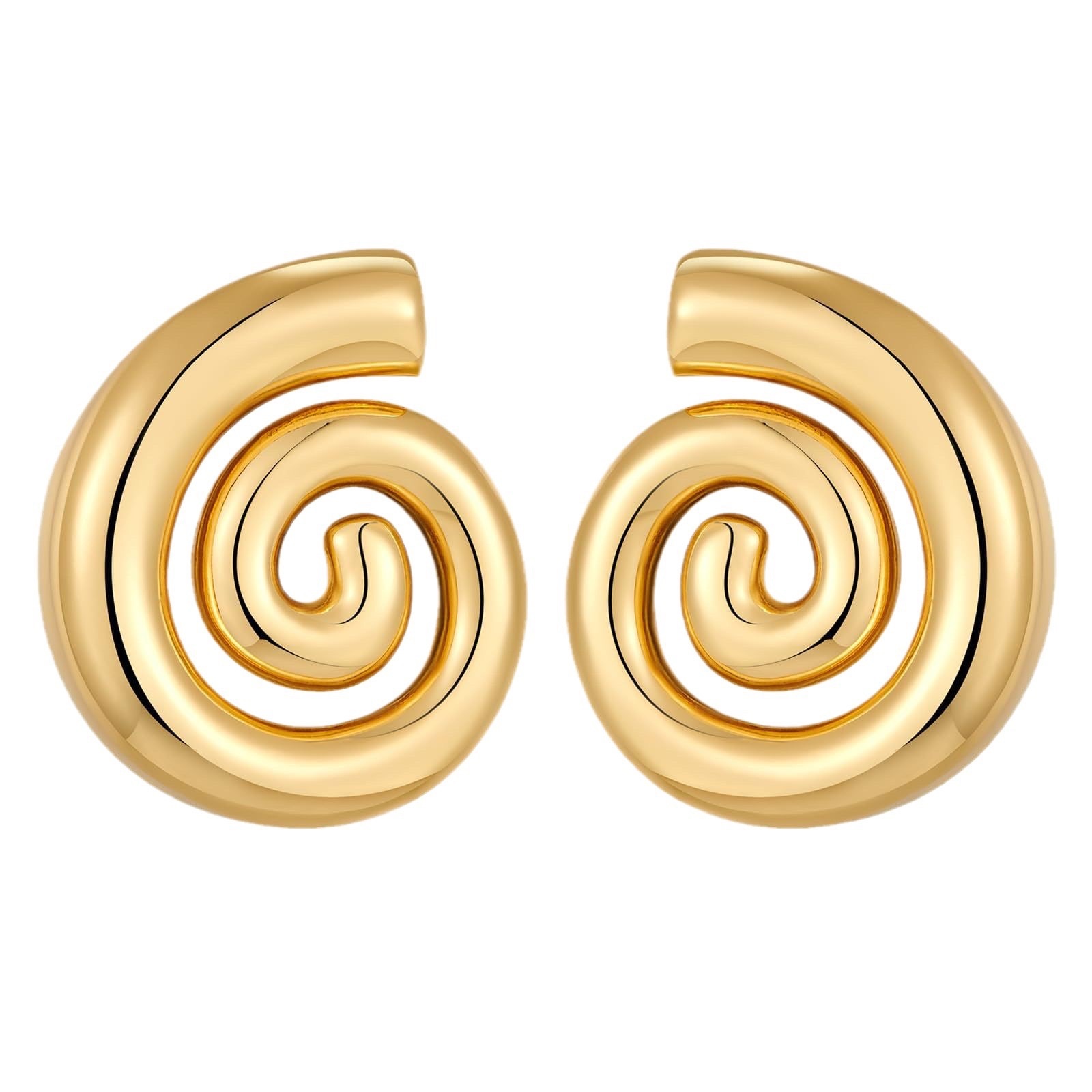 黄铜真金电镀 欧美跨境 宣言耳环女式螺旋粗复古耳钉耳坠 时尚贝壳款式高级感爆款耳环批发饰品精选百搭沙滩海洋风耳饰详情图4