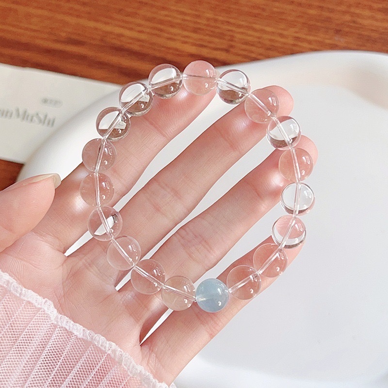 「海洋之心」赵露思同款白水晶海蓝宝手链女轻奢小众高级感手串手链