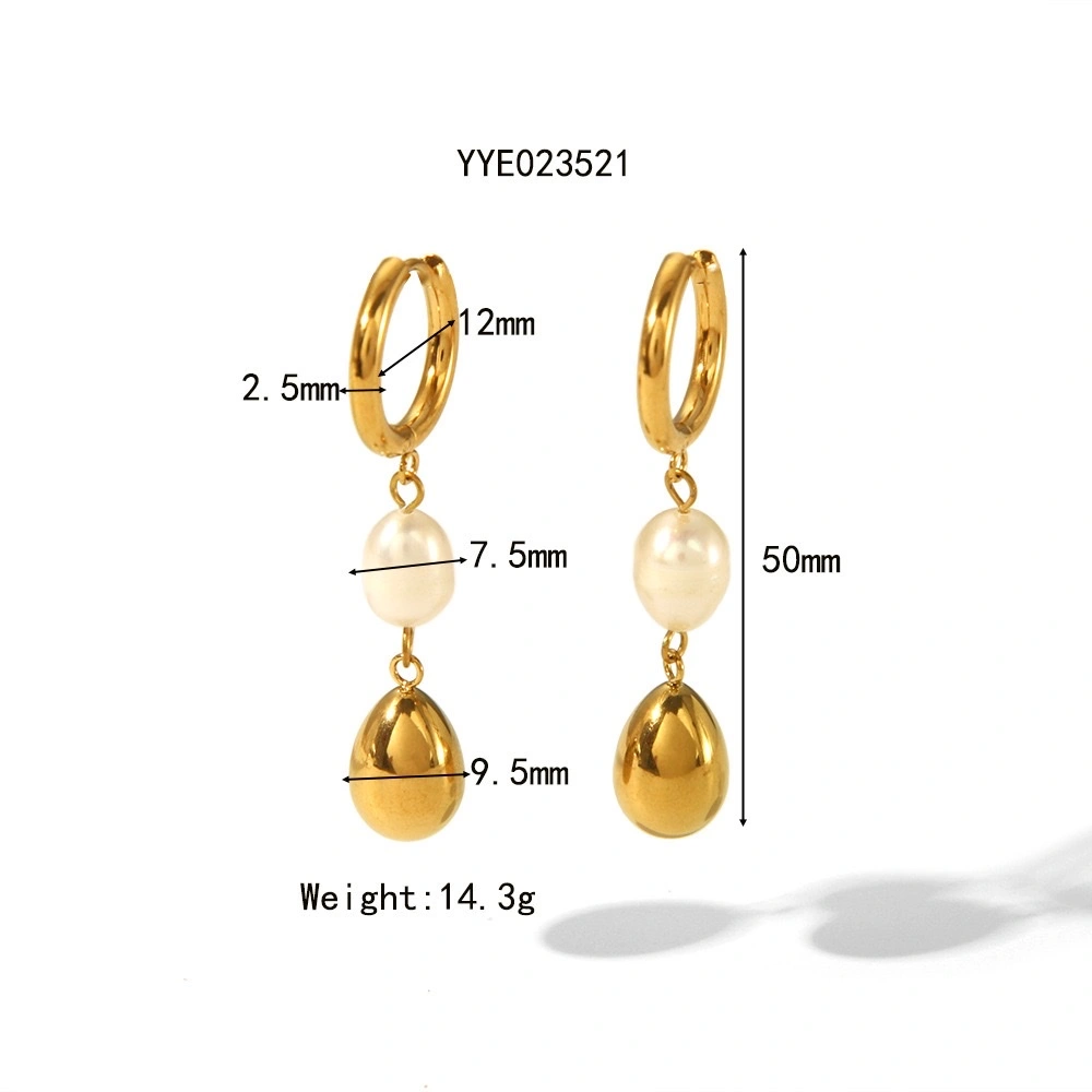 INS New light luxury niche titanium steel best-selling earrings for women, 18K gold-plated high-end stainless steel earrings from Europe and America, cross-border detail image 4