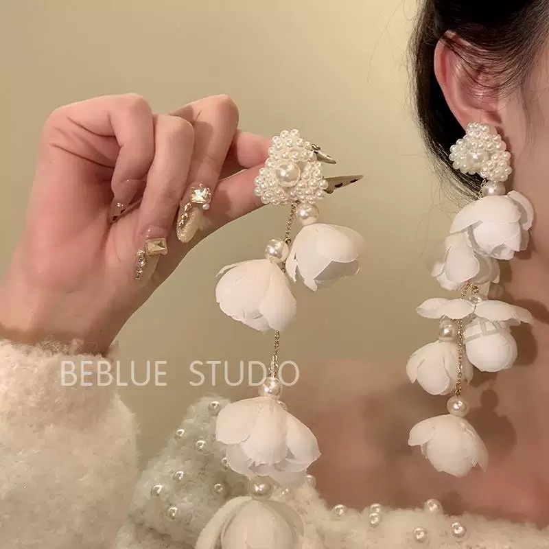 气质长款耳环女款 高级感饰品 女士优雅耳钉 独特设计耳饰女长款气质 精致耳饰饰品女长款气质细节图