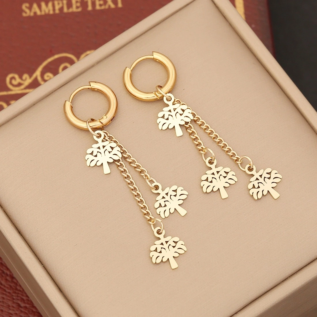 New cross-border stainless steel long chain earrings, long tassel stud earrings, personalized and elegant, versatile chanel-style earrings and accessories detail image 7