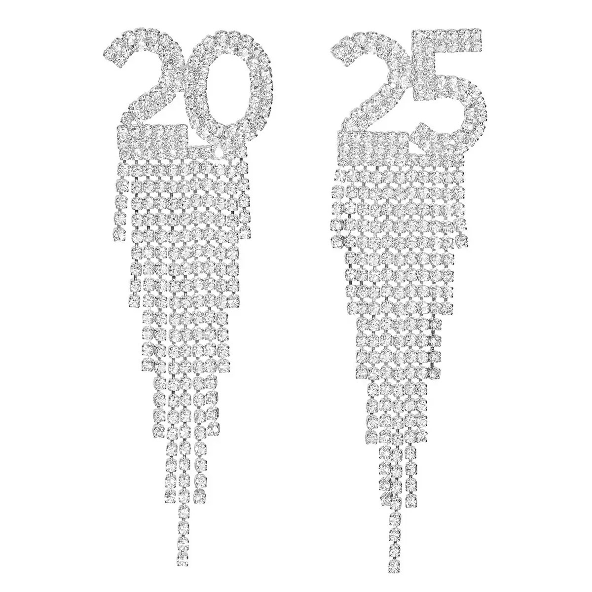 High-end accessories and earrings, fashionable and trendy new 2025 digital earrings Specification image