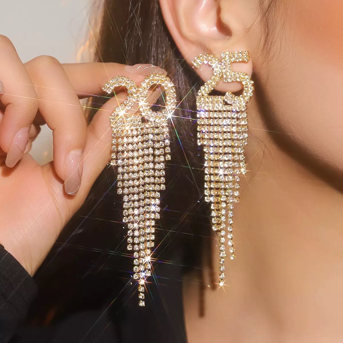 高级感饰品 耳饰精时尚潮流新款 2025数字耳饰