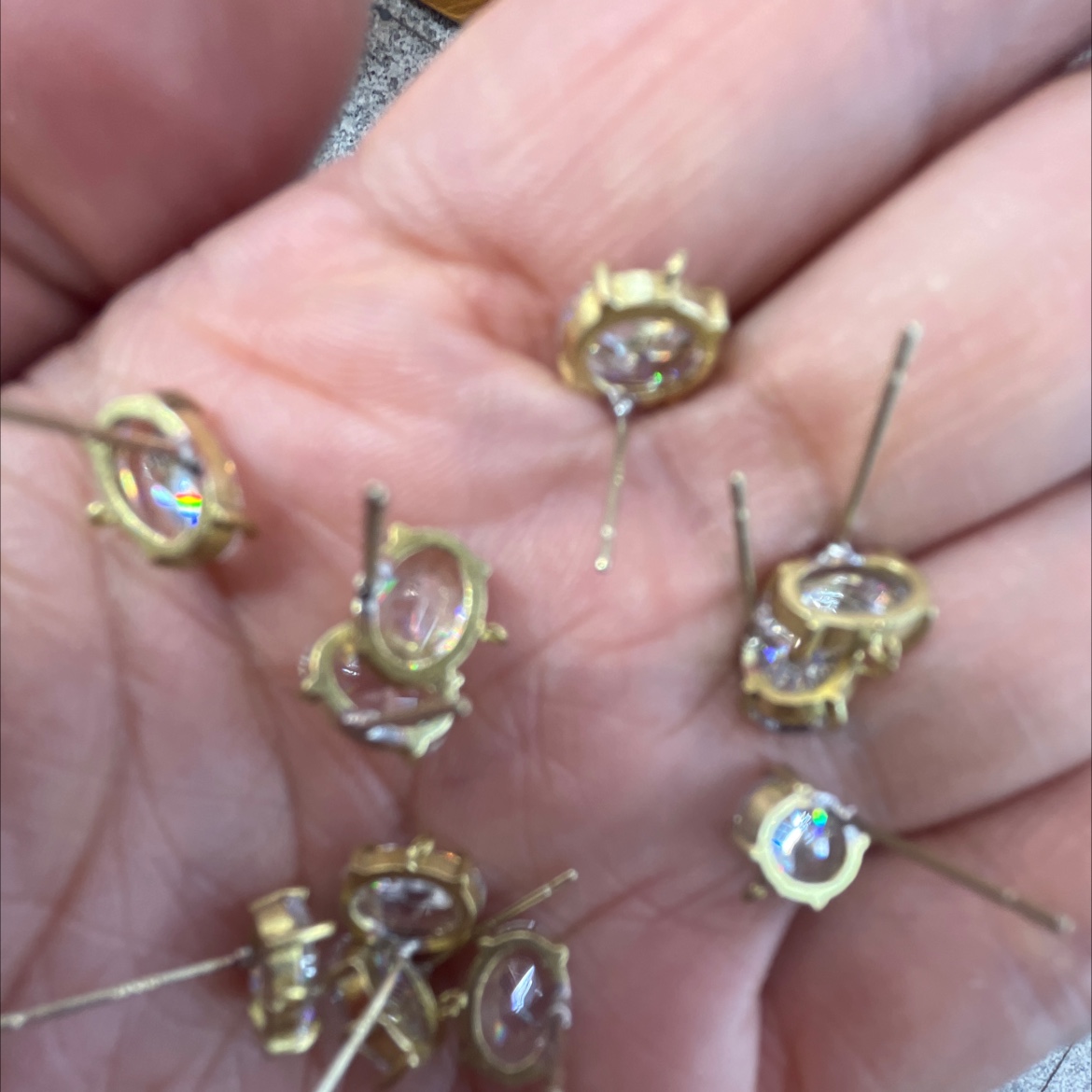 铜配件锆石耳钉款耳饰