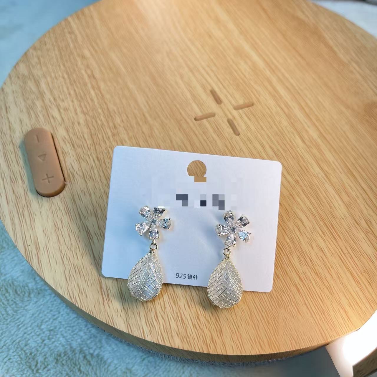 微镶锆石铜配件耳环