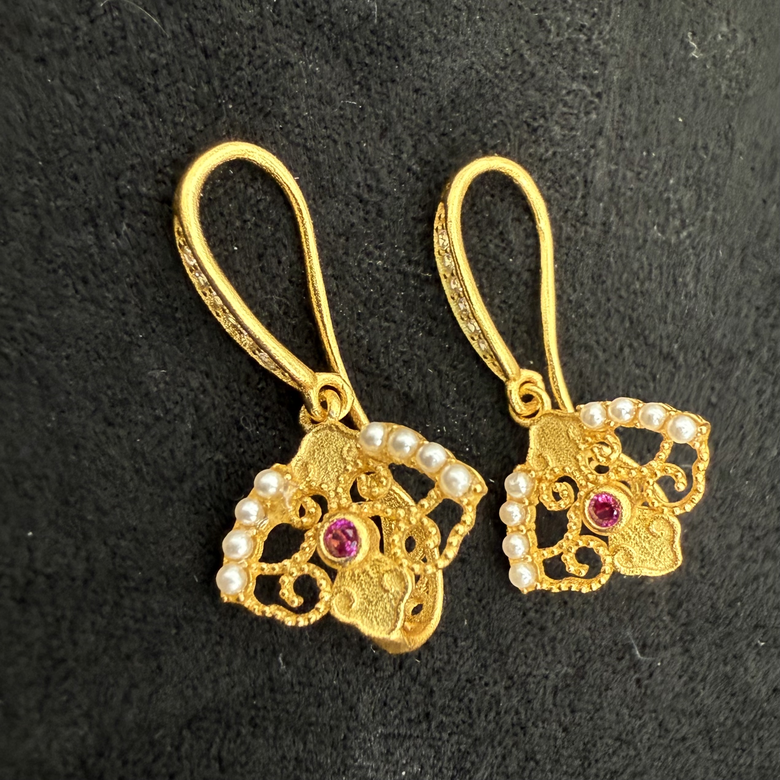 S925银如意耳钩耳环饰品