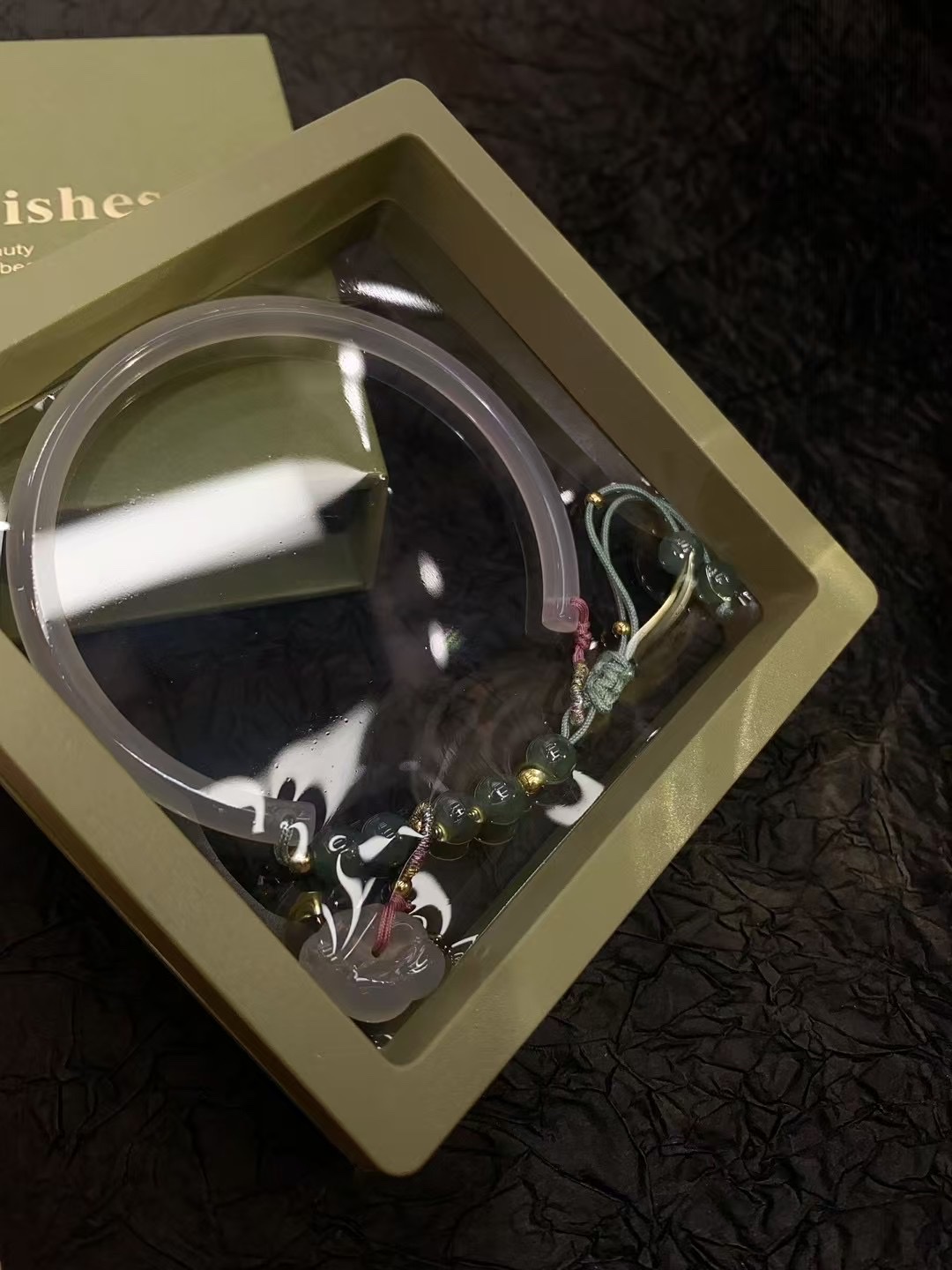 天然玉髓半镯        蓝水翡翠 绳结玉髓锁 水晶手串 半打起批详情图5