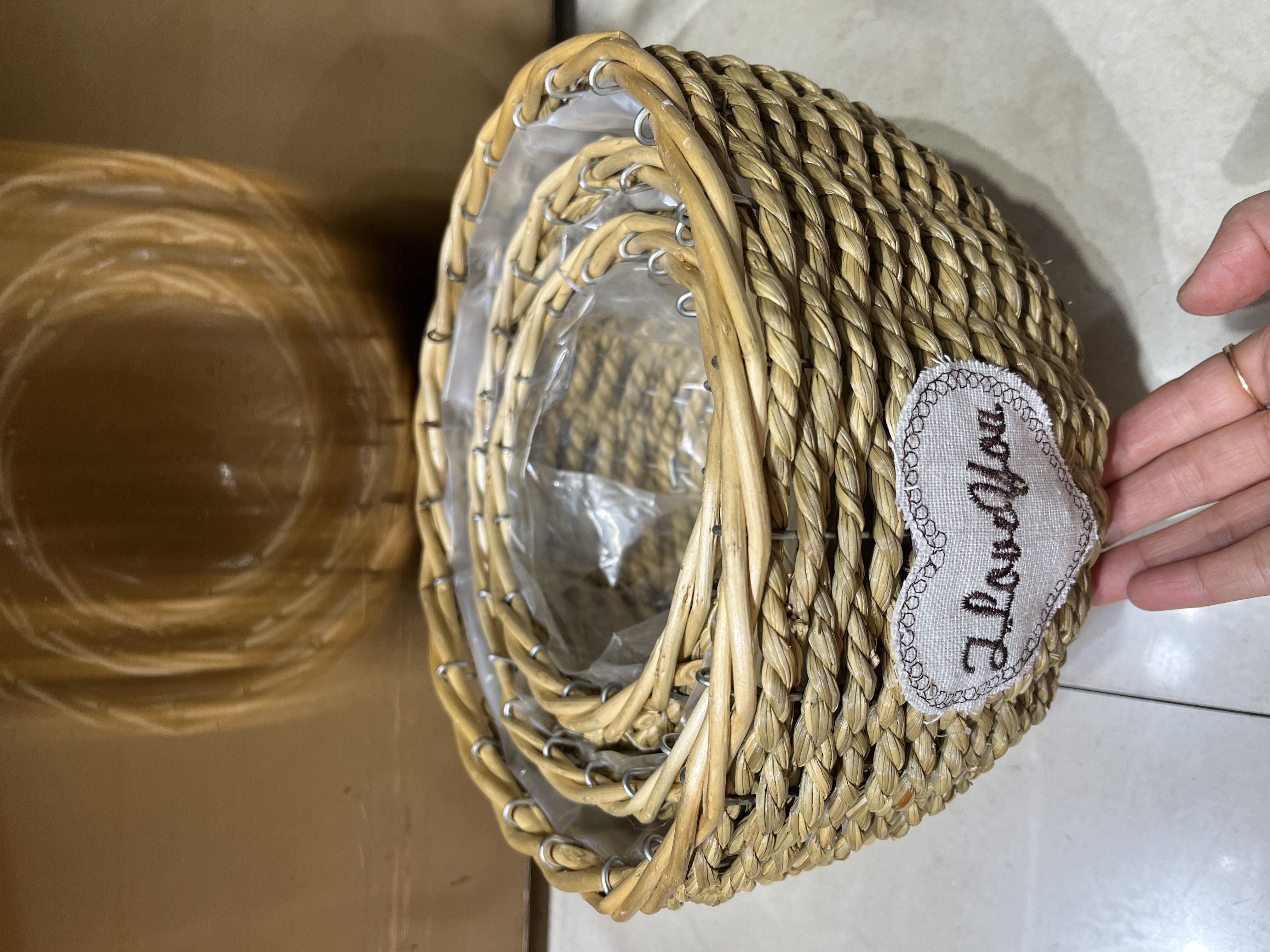 仿真花假花提篮草编 防藤编收花篮 精致编织 装饰花篮 室内外装饰用品