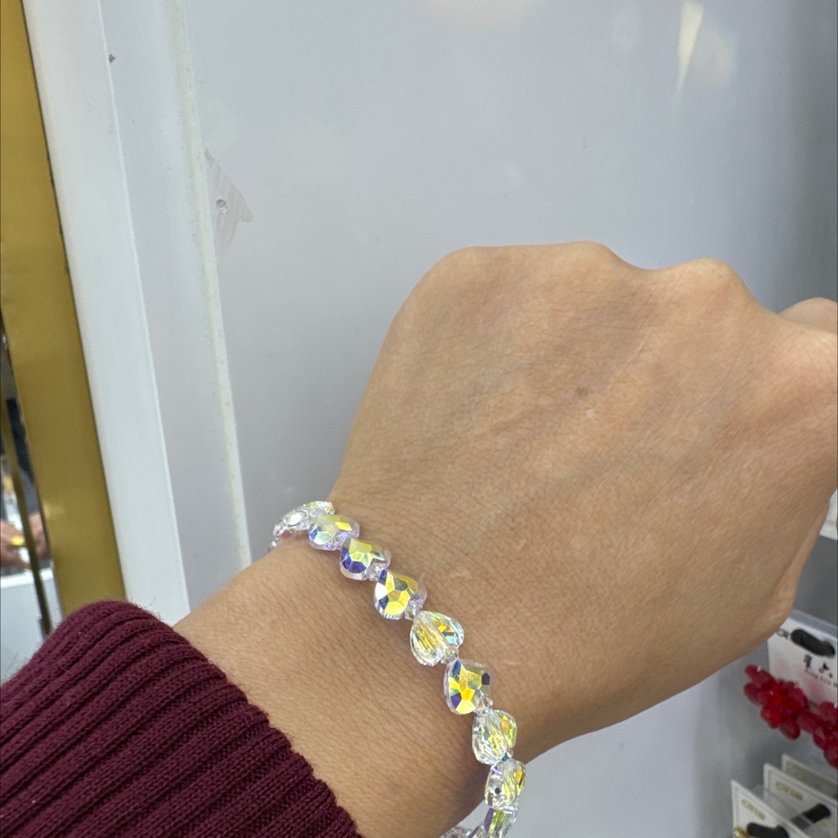 新品粉爱心施华洛水晶手链多色可选现货供应，时尚百搭，韩版简约详情图4