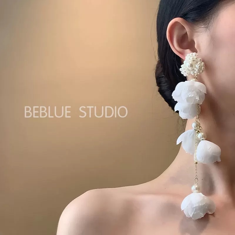 气质长款耳环女款 高级感饰品 女士优雅耳钉 独特设计耳饰女长款气质 精致耳饰饰品女长款气质详情图4