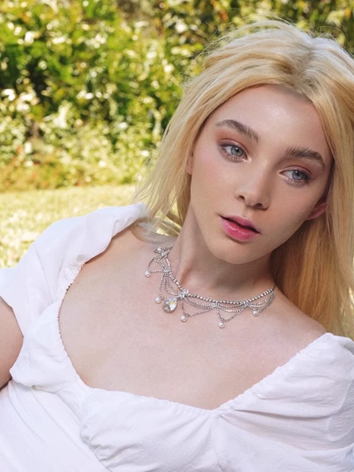 法式超闪水滴锆石项链轻奢晚宴精致小众高级感锁骨链